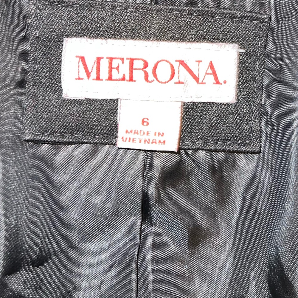 Merona Black Chic Front Button Long Sleeve Jacket Casual Office Blazer Size 6 - Picture 9 of 10